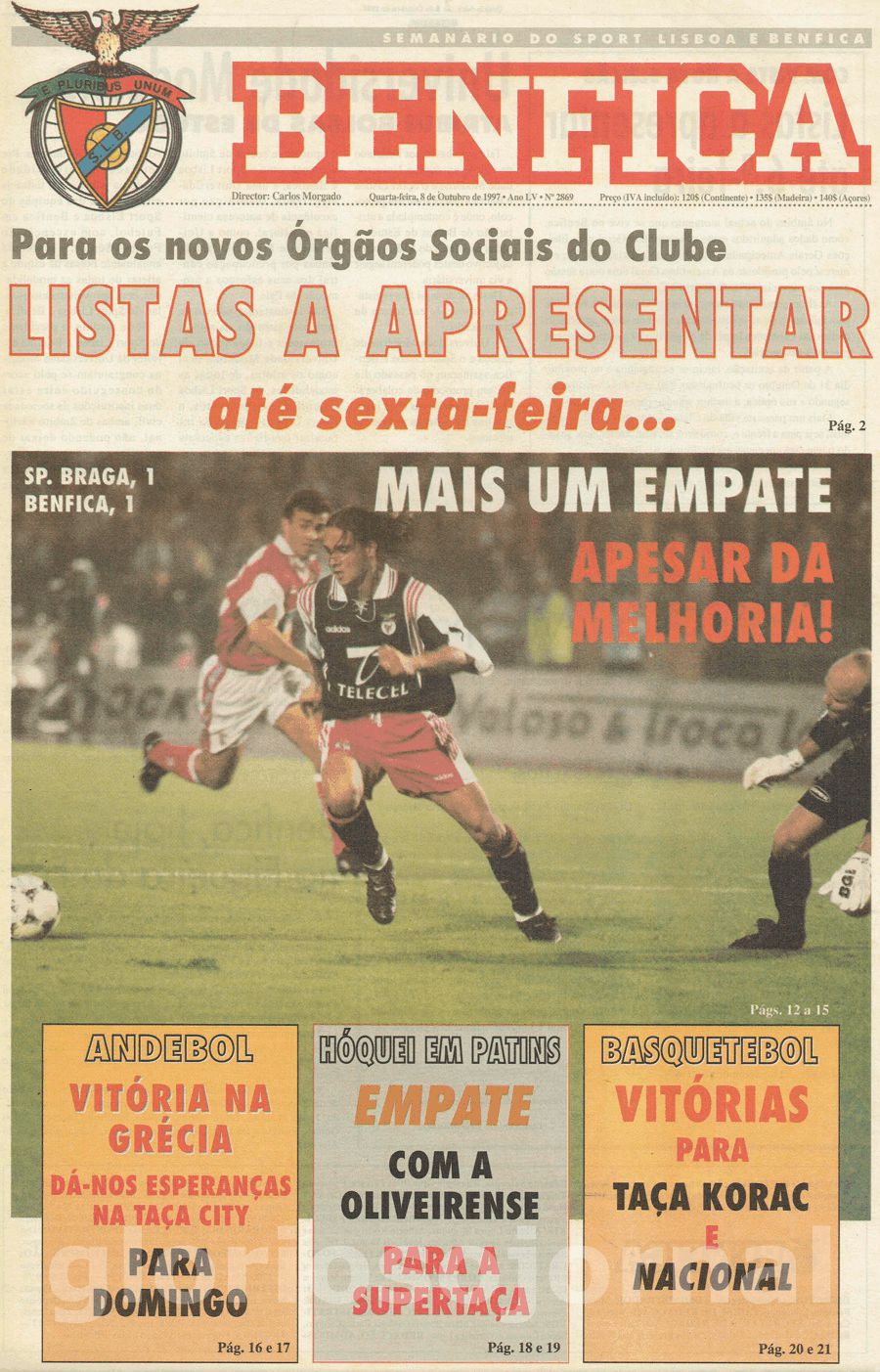 jornal o benfica 2869 1997-10-08